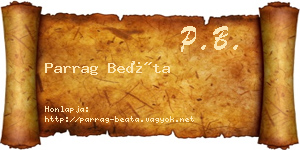 Parrag Beáta névjegykártya