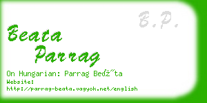 beata parrag business card